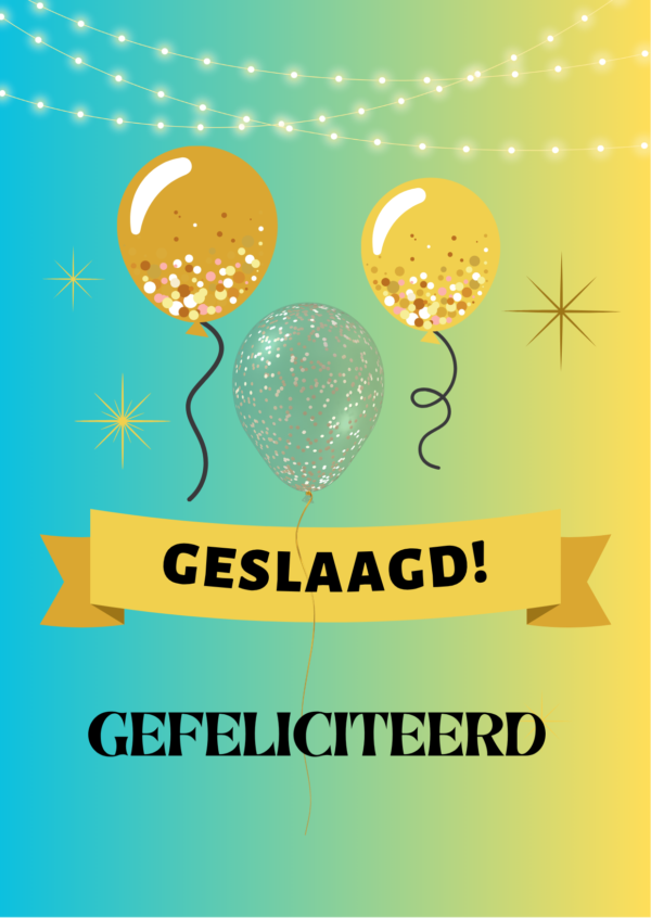 Geslaagd (ballonnen), enkele kaart